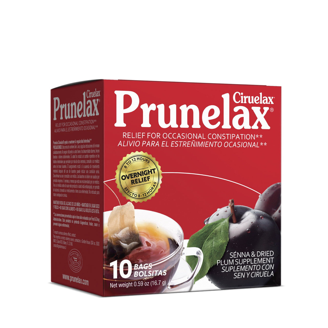 Prunelax Ciruelax Natural Laxative Regular Tea Bags, 10 Ea